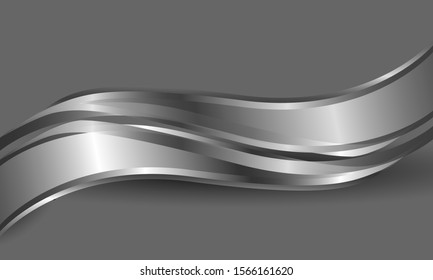 Double gray metallic curve shape  