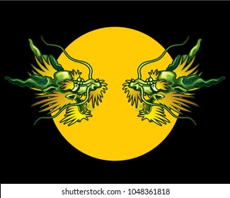 double green dragon heads