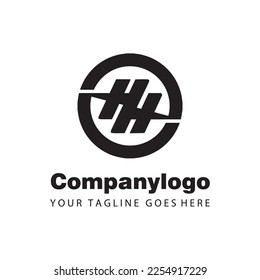 double h circle for logo company design