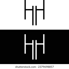 plantilla editable de diseño de logotipo de doble h, forma abstracta