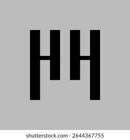 DOUBLE H UNIQUE LETTER VECTOR LOGO
