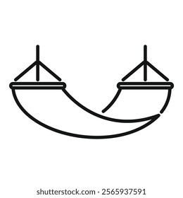 Double hammock icon representing a relaxing summer day, perfect for travel and leisure related designs