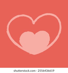 Double hand draw heart color. Clip art doodle illustration.