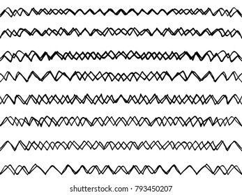 double hand drawing zig zag lines seamless pattern, wallpaper, texture, banner, label, background, vector design