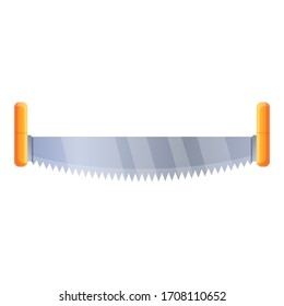 Double hand saw icon. Cartoon of double hand saw vector icon for web design isolated on white background