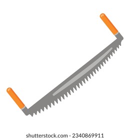 Double hand saw icon cartoon vector. Garden tool. Can plant