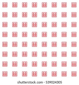 Double Happiness Joy Chinese Character vector seamless pattern wallpaper, red on white background