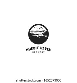 Double Haven Brewery Beach Logo Design