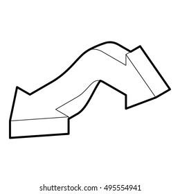 Double headed arrow icon in outline style on a white background vector illustration