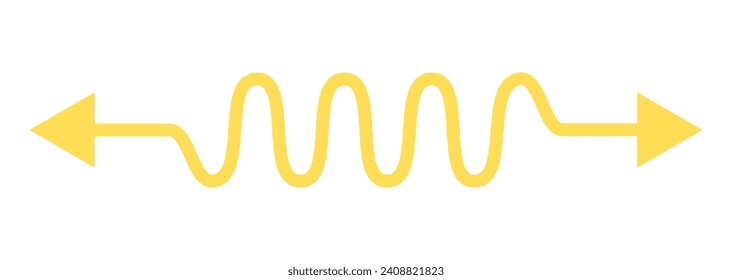 Double headed arrow with serpentine waves