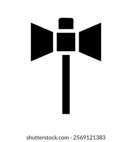 Double headed battle axe silhouette. Concept of weapon, war, and history.