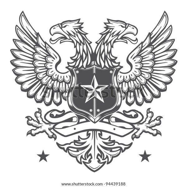 Double Headed Eagle Crest Stock Vector (Royalty Free) 94439188