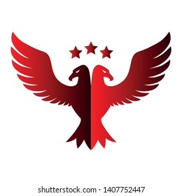 Double Headed Red Eagle With Star