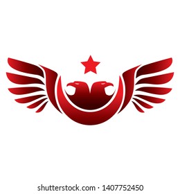 Double Headed Red Eagle With Star