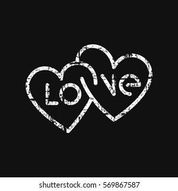 Double heart. Good for Valentines Day, wedding invitation and other.