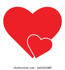 ilustración vectorial aislada de icono de doble corazón