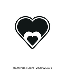Double heart icon. Simple double heart icon for social media, app and web design. Vector illustration.
