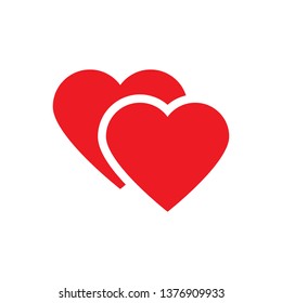 double heart love icon vector