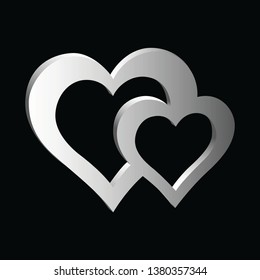 Double heart on a dark background