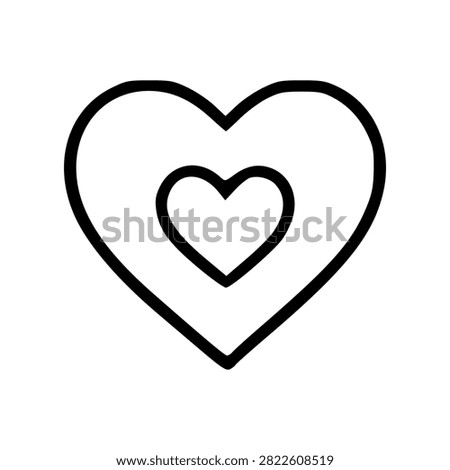 Double Heart Outline Icon Layered Line Art