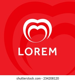 Double heart in spiral shape vector icon. Infinite Love creative concept. Happy Valentines Day!