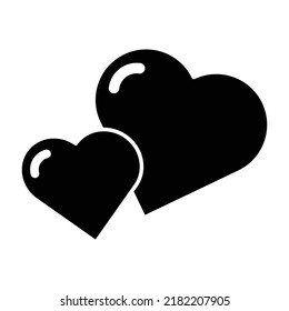 Double Heart Vector Icon Which Is Suitable For Commercial Work And Easily Modify Or Edit It

