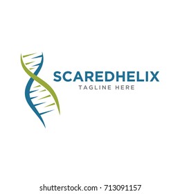 double helix design logo template