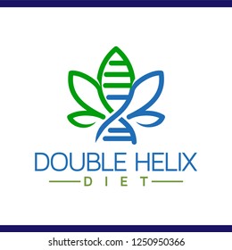 Double Helix dna logo vector template