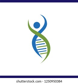Double Helix dna with people logo vector template