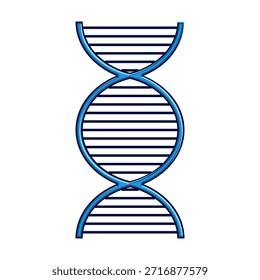 Estrutura de dna de dupla hélice mostrando codificação genética e biotecnologia, retratando conceitos de ciência da vida, pesquisa, saúde e evolução em um fundo branco limpo
