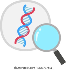 Double Helix Image And A Magnifying Glass