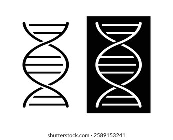 A double helix structure with two intertwined strands connected by ladder-like rungs, representing DNA. Symbolizes genetics, biology, and molecular science with a sleek, spiral design.