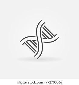 Double Helix Vector DNA Icon Or Or Design Element In Outline Style