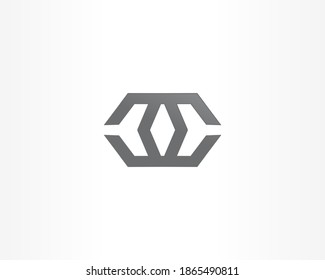 Double hexagon corporate logo design identity