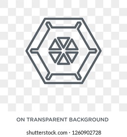 Double hexagon of small triangles icon. Double hexagon of small triangles design concept from Geometry collection. Simple element vector illustration on transparent background.