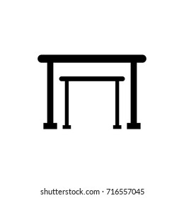 Double horizontal bar gymnastics icon
