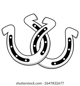 Ilustração de vetor de ferradura dupla. Clipart de ferradura	