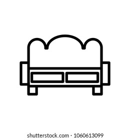 Double hotel room line icon. Double bed
