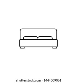 Double hotel room line icon. Double bed