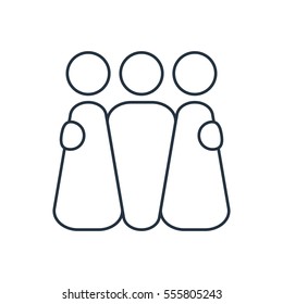 double Hugs isolated line icon on white background