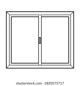 Double hung window with central vertical handle design for residential architecture house building and interior home improvement projects