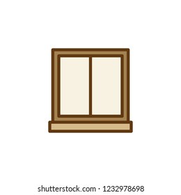 Double hung window filled outline icon, line vector sign, linear colorful pictogram isolated on white. Window glass frame symbol, logo illustration. Pixel perfect vector graphics