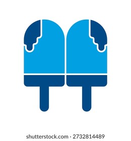 Double Ice Cream Popsicle Icon - Doces de Verão e Sobremesa