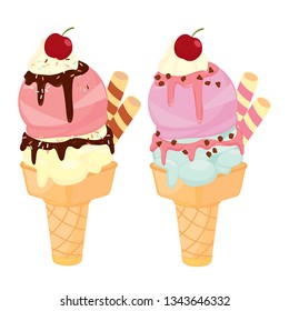 Double Ice cream with Topping