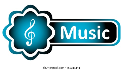 Double icon blue treble clef music