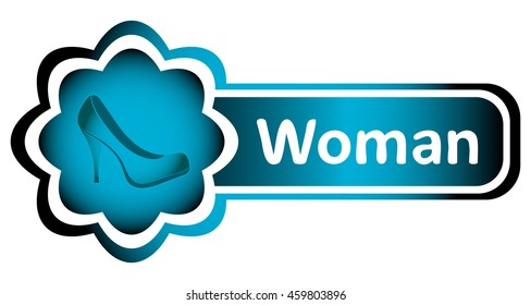 Double icon blue woman shoe