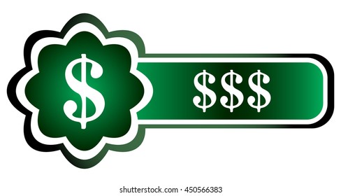 Double icon green money sign