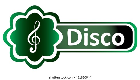Double icon green treble clef disco