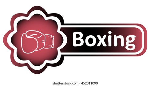 Double icon red boxing glove symbol