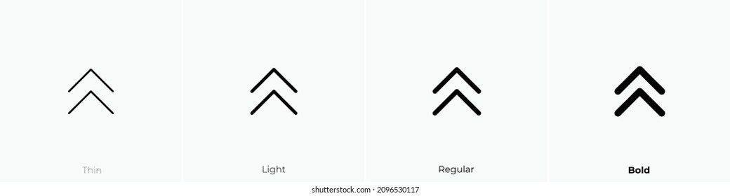double up icon. Thin, Light Regular And Bold style design isolated on white background